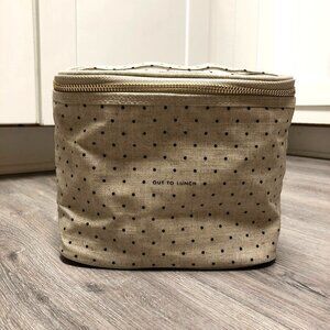 Kate Spade Out for Lunch Lunchbox Neutral Waterproof Zippered Cosmetics Case Bag